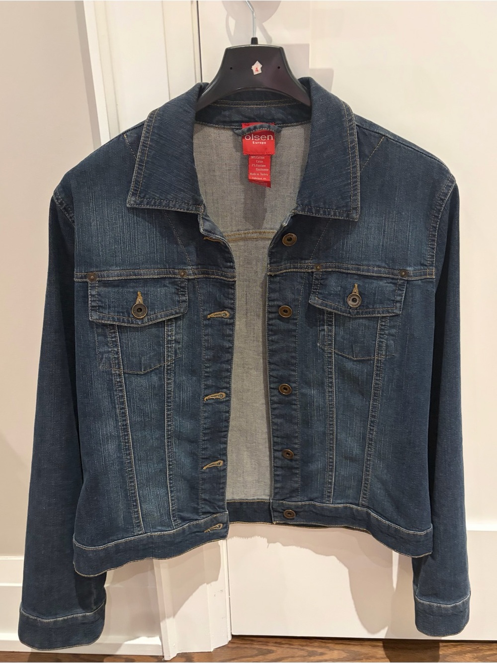 Olsen Women's Dark Blue Denim Jacket - Classic Button-Front